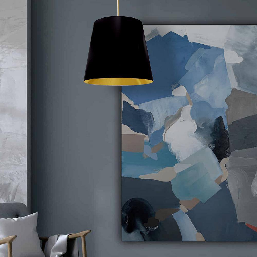 Aureate Modern 20" Gold Drum Pendant Light with White Shade