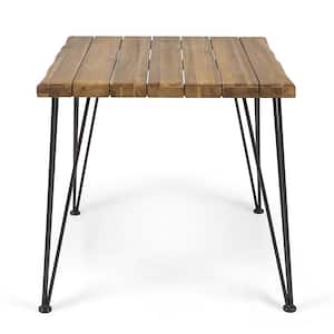 Zion Teak Brown Square Wood Outdoor Dining Table