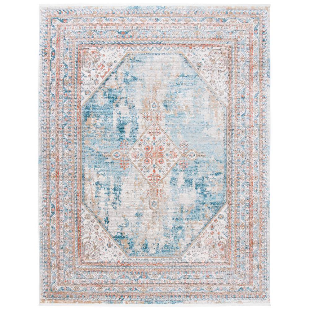 SAFAVIEH Shivan Blue/Gray 9 ft. x 12 ft. Floral Medallion Area Rug