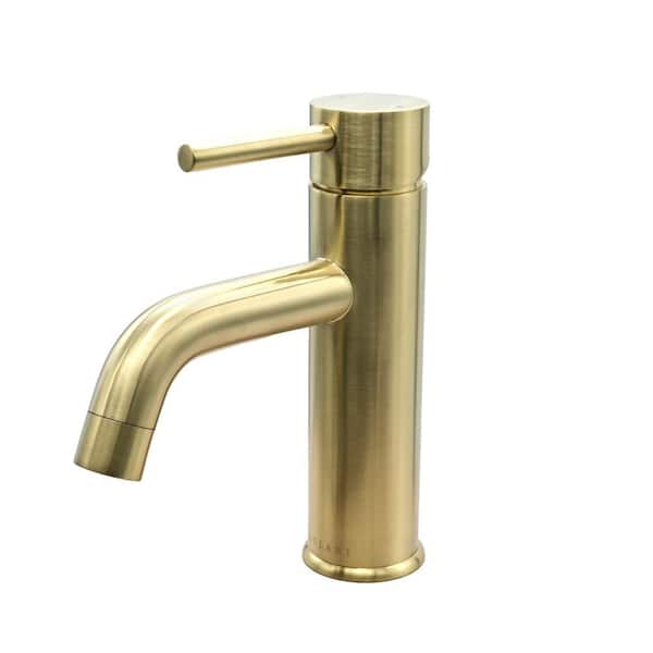 Lulani St. Lucia Single Hole Single-Handle Bathroom Faucet in Champagne Gold finish