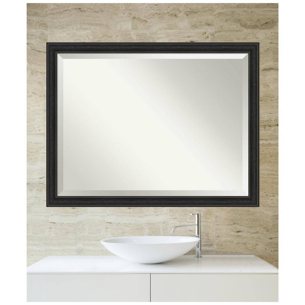 Shipwreck Black Narrow 44" x 34" Rectangular Beveled Bathroom Mirror