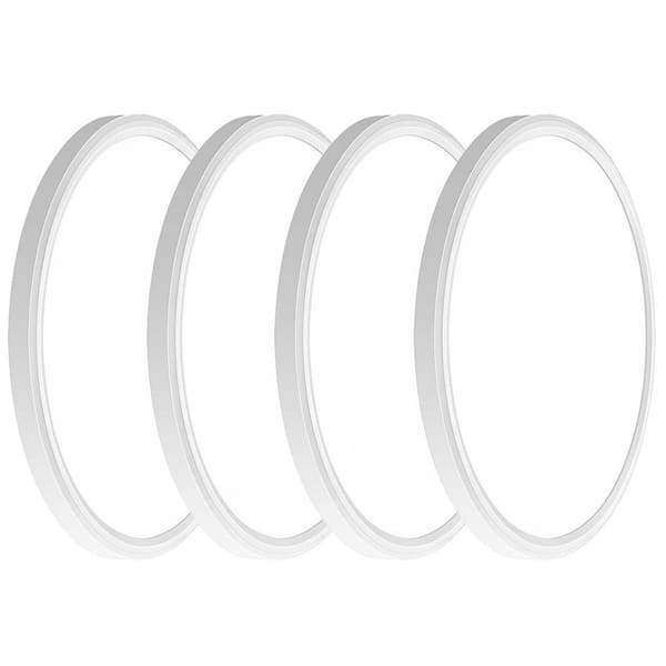 12 in. White 120 Degree Indoor Integrated LED Flush Mount Ceiling Light Thin Profile 3600LM Adjustable 5CCT (4-Pack)