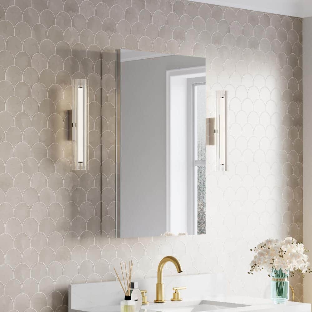 20 in. W x 32 in. H Rectangular Aluminum Recessed/Surface Mount Medicine Cabinet with Mirror, Soft Close Bi-view Door price history on PriceWatchPro