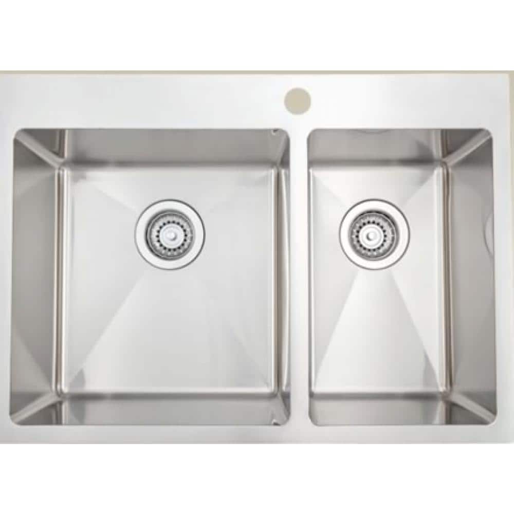 Standard Stainless Steel 18-Gauge Stainless Steel 28 in. W Double Bowl Drop-In Kitchen Sink price history on PriceWatchPro