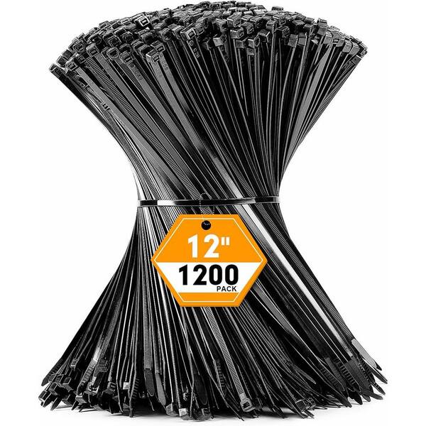 10,000 Pack 7" Black Nylon Zip Ties – 50 Lb Tensile Strength, UV Resistant, Self-Locking