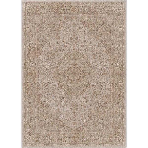 Beige 3 ft. 11 in. x 5 ft. 3 in. Asha Odette Vintage Persian Oriental Area Rug