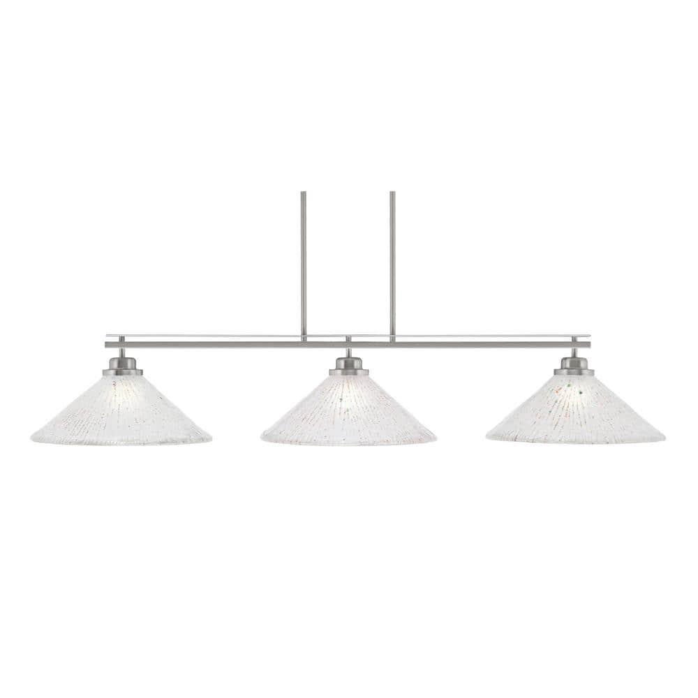 Monroe 3-Light Billiard Light, Round Fitter, Brushed Nickel Finish, 16 in. 