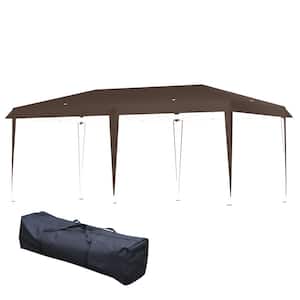 19 ft. x 10 ft. Heavy Duty Pop Up Coffee Canopy with Sturdy Frame, UV Fighting Roof, Carry Bag for Patio, Backyard