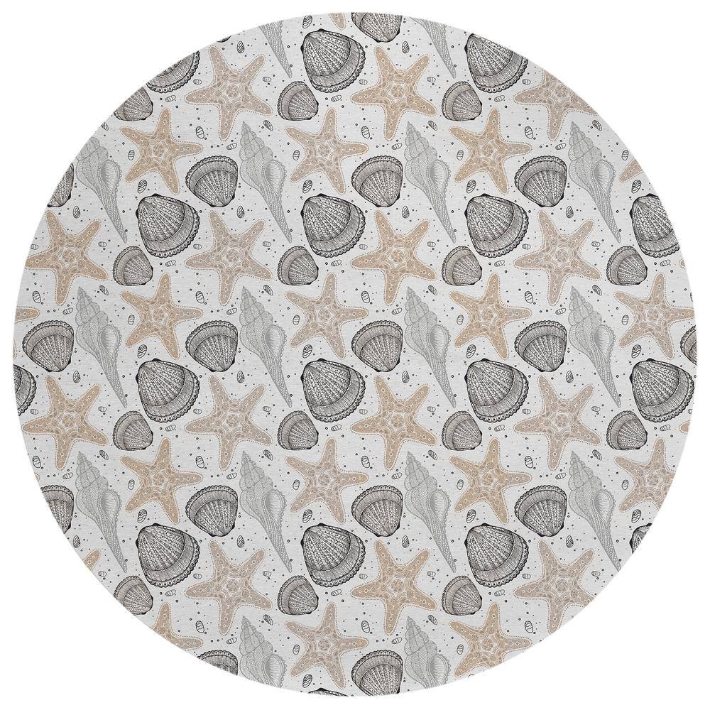 Surfside Gray 8 ft. x 8 ft. Geometric Indoor/Outdoor Area Rug