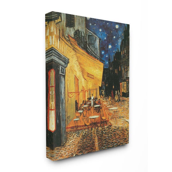 Stupell Industries "Cafe Terrace at Night Traditional Painting" by Vincent Van Gogh Unframed Culture Canvas Wall Art Print 16 in. x 20 in.