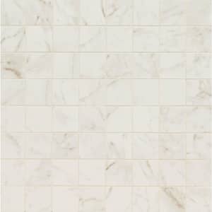 Leonardo Bianco 11.57 in. x 11.57 in. Matte Porcelain Mesh Mounted Mosaic Floor and Wall Tile (10.89 sq. ft./Case)