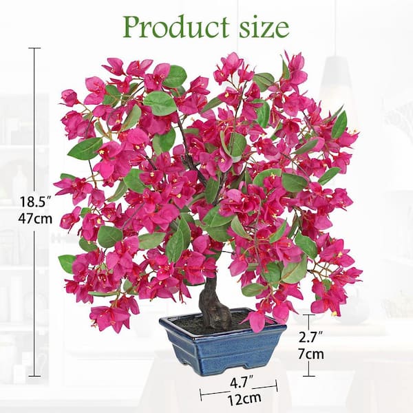 7.87 in. Artificial Pink Bougainvillea Indoor/Outdoor Tropical