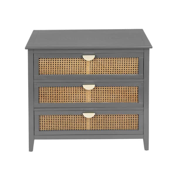 Gray 30.71 in. H 3 Drawer Accent Storage Cabinet for Bedroom, Living room