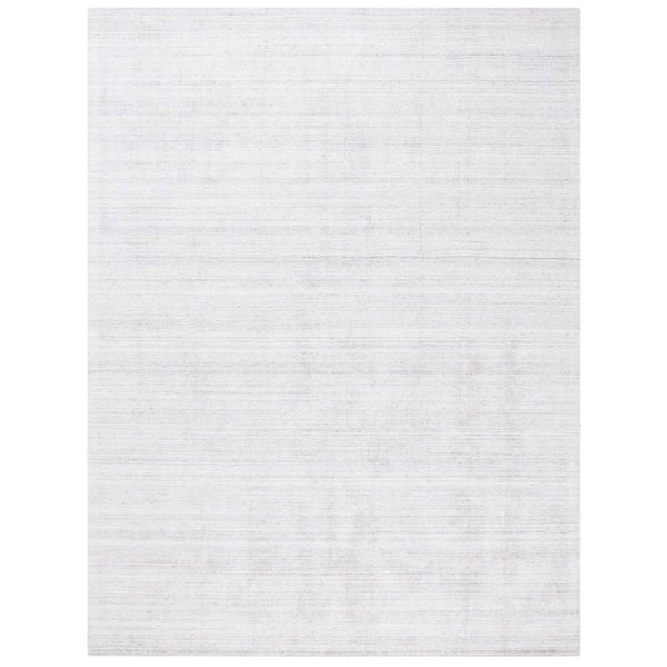 Mirage 8 ft. x 10 ft. Light Gray Distressed Striped Solid Color Area Rug