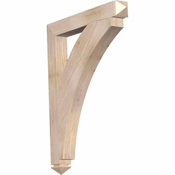 Ekena Millwork 3.5 in. x 38 in. x 30 in. Douglas Fir Thorton Arts and Crafts Smooth Bracket