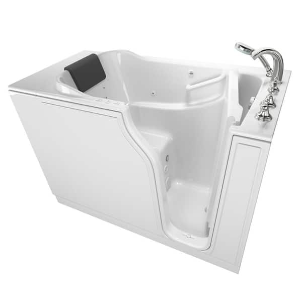 American Standard Gelcoat Premium Series 52 in. x 30 in. Right Hand Walk-In Whirlpool and Air Bathtub in White