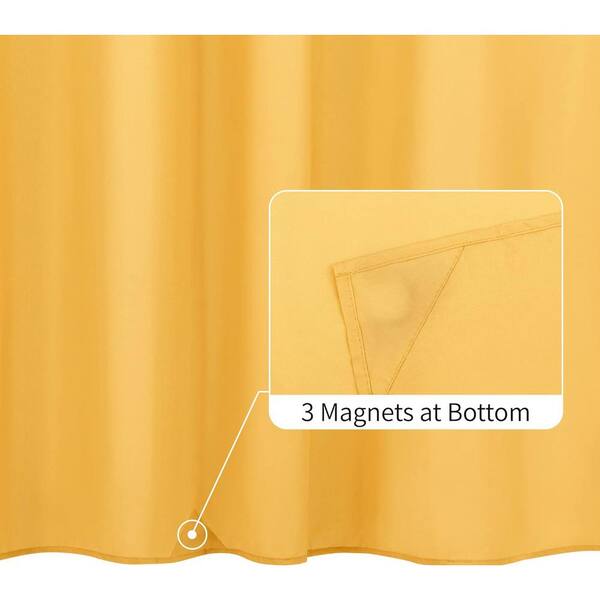 72 in. W x 72 in. L Waterproof Fabric Shower Curtain in Mustard Yellow