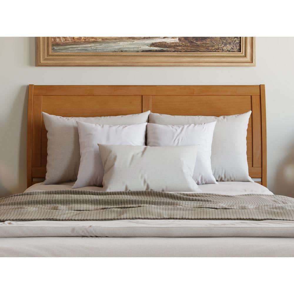 Light Toffee Queen Wood Platform Bed with Storage Drawers