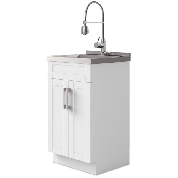 Style Selections 22-in X 1-Basin White Freestanding Laundry, 49% OFF