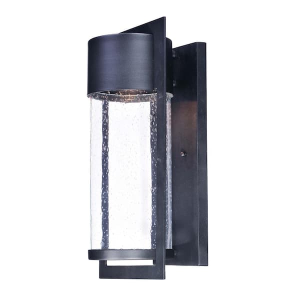 Focus 1-Light Black Integrated LED Outdoor Wall Lantern Sconce