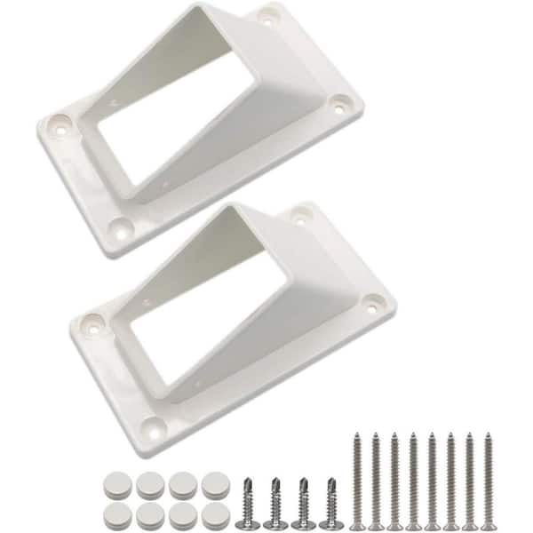 Afoxsos 2 x 3 1/2 Vinyl Stair Rail Handrail Bracket Kit with Screws Vinyl Fence Parts 2 Pack