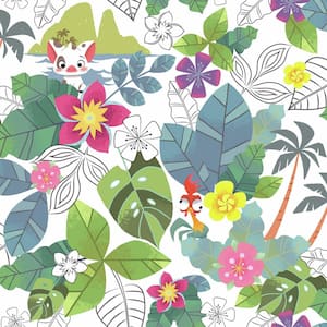Disney Moana Jungle Green and Pink Peel and Stick Wallpaper (Covers 28.18 sq. ft.)