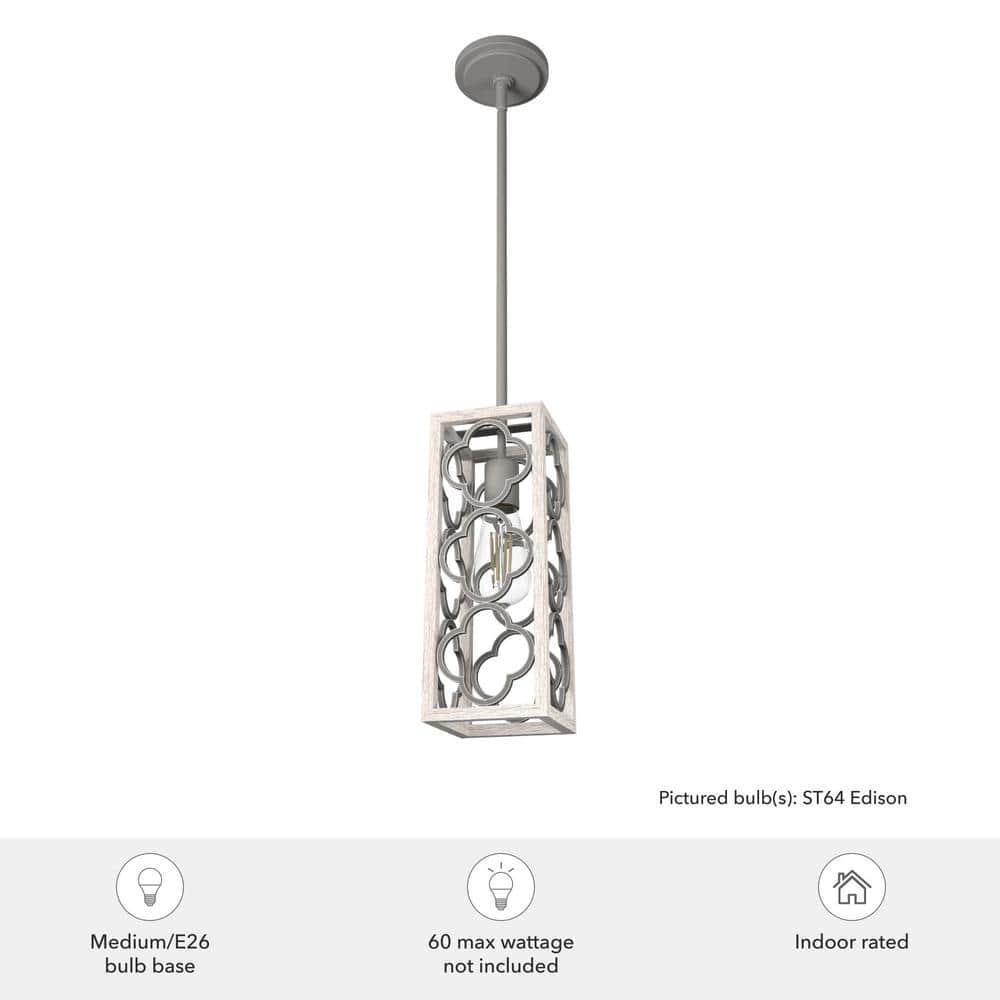 Gablecrest Distressed White Aluminum Mini Pendant Light