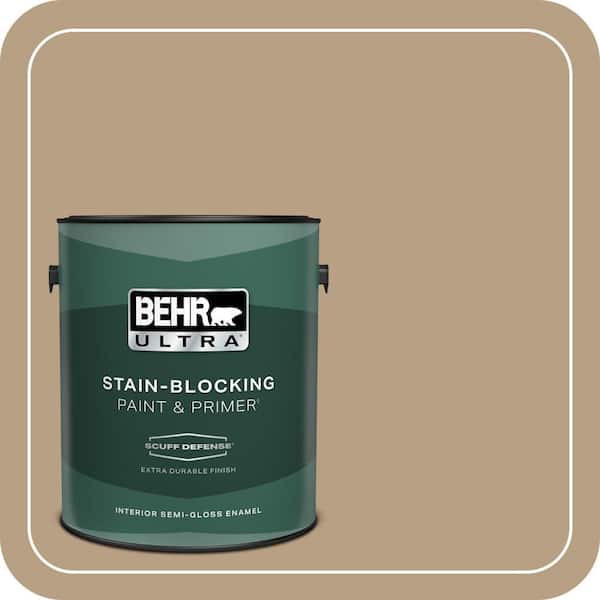 BEHR ULTRA 1 gal. Home Decorators Collection #HDC-AC-12 Craft Brown Extra Durable Semi-Gloss Enamel Interior Paint & Primer