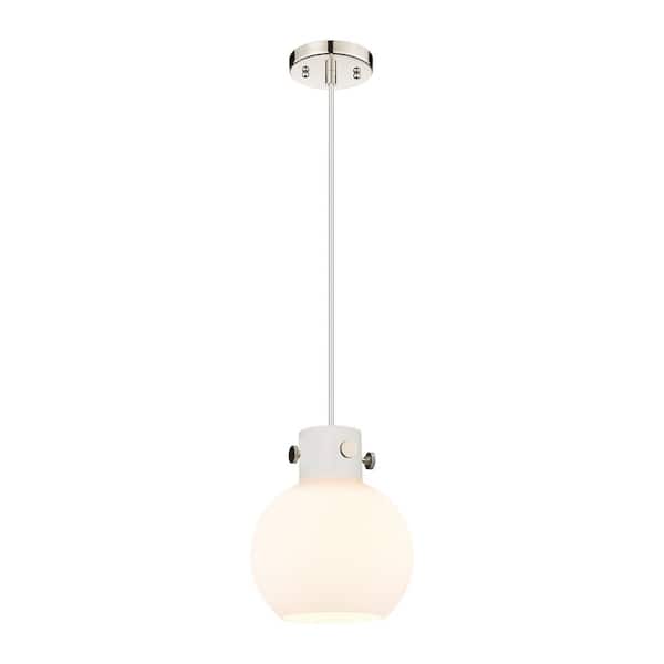 Innovations Newton Sphere 100-Watt 1 Light Polished Nickel Shaded Pendant Light with Frosted glass Frosted Glass Shade