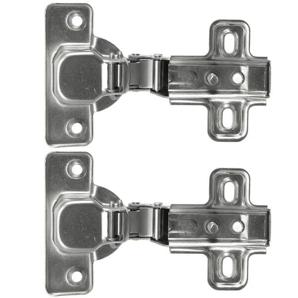 European Chrome Half Overlay 110-Degree Hinge (1-Pair) European Chrome Half Overlay 110-Degree Hinge (1-Pair)
