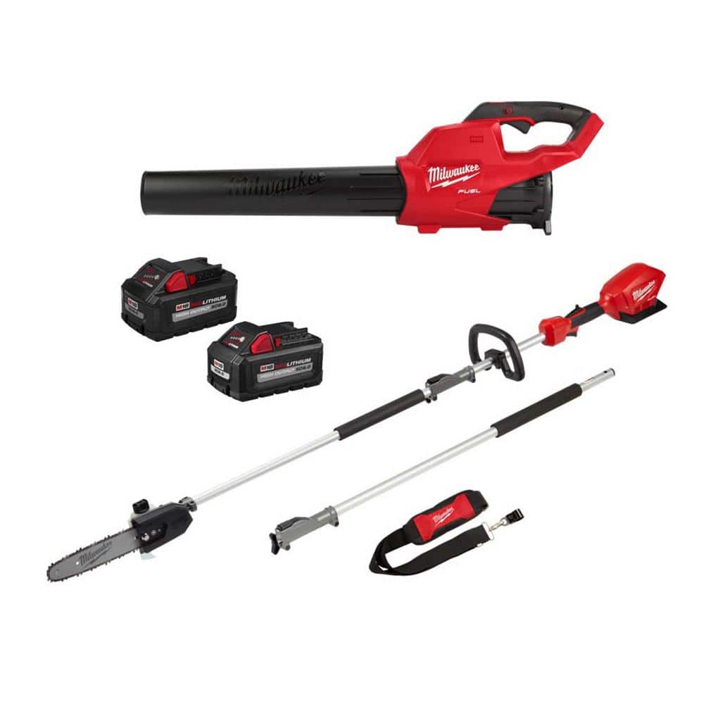 Milwaukee M18 FUEL 120 MPH 450 CFM 18V Lithium-Ion Brushless Cordless Handheld Blower w/8.0 & 6.0 Ah Battery, Pole Saw -  2724-1868-20PS