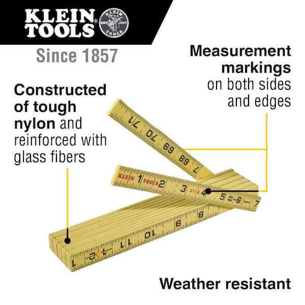 Klein Tools 6 ft. Fiberglass Folding Ruler 911-6 - The Home Depot