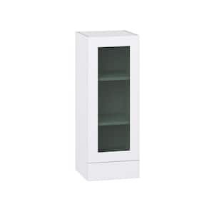 15 in. W x 40 in. H x 14 in. D Bright White Shaker Assembled Wall Kitchen Cabinet with Glass Door and Drawers