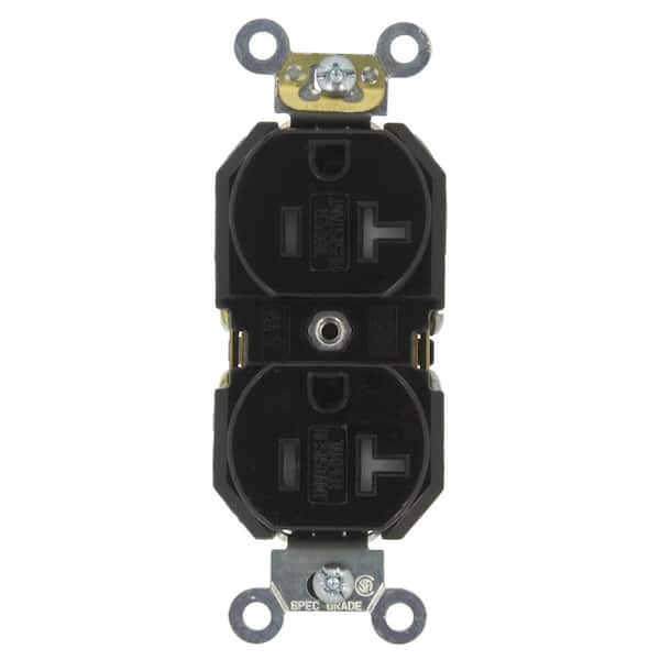 Leviton 20 Amp 125 V Tamper Resistant Duplex Outlet/Receptacle, Black (1-Pack) TBR20-E