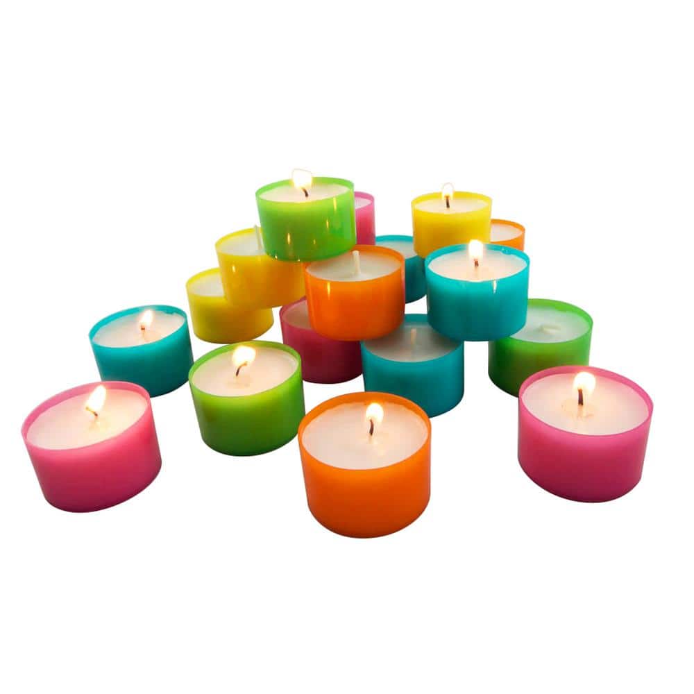 96-Pack Multicolor Palm Wax Scented Tealight Candles