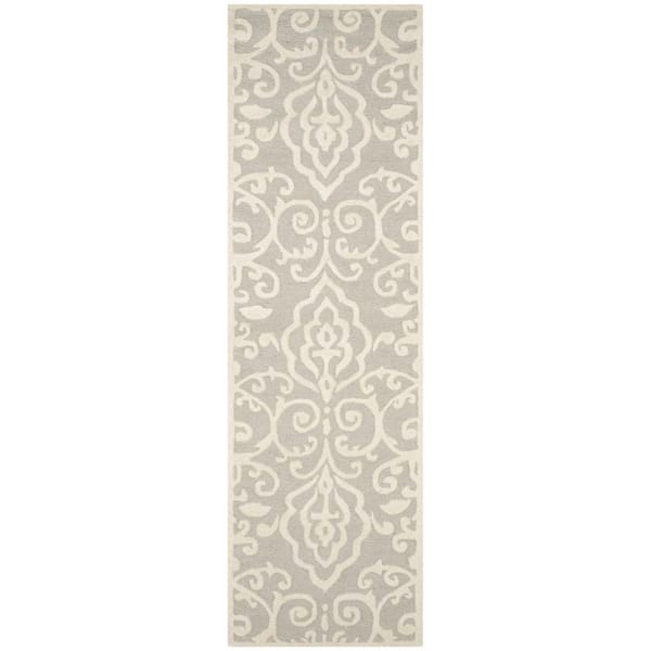 Martha Stewart 2 ft. x 6 ft. Whetstone Gray Oriental Runner Rug