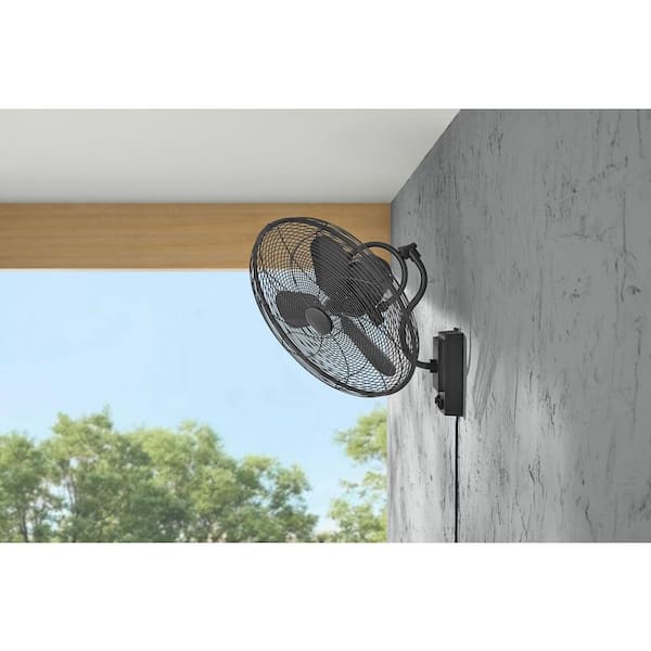 Home Decorators Collection Bentley III 22 in. Indoor/Outdoor Natural Iron Oscillating Wall Fan
