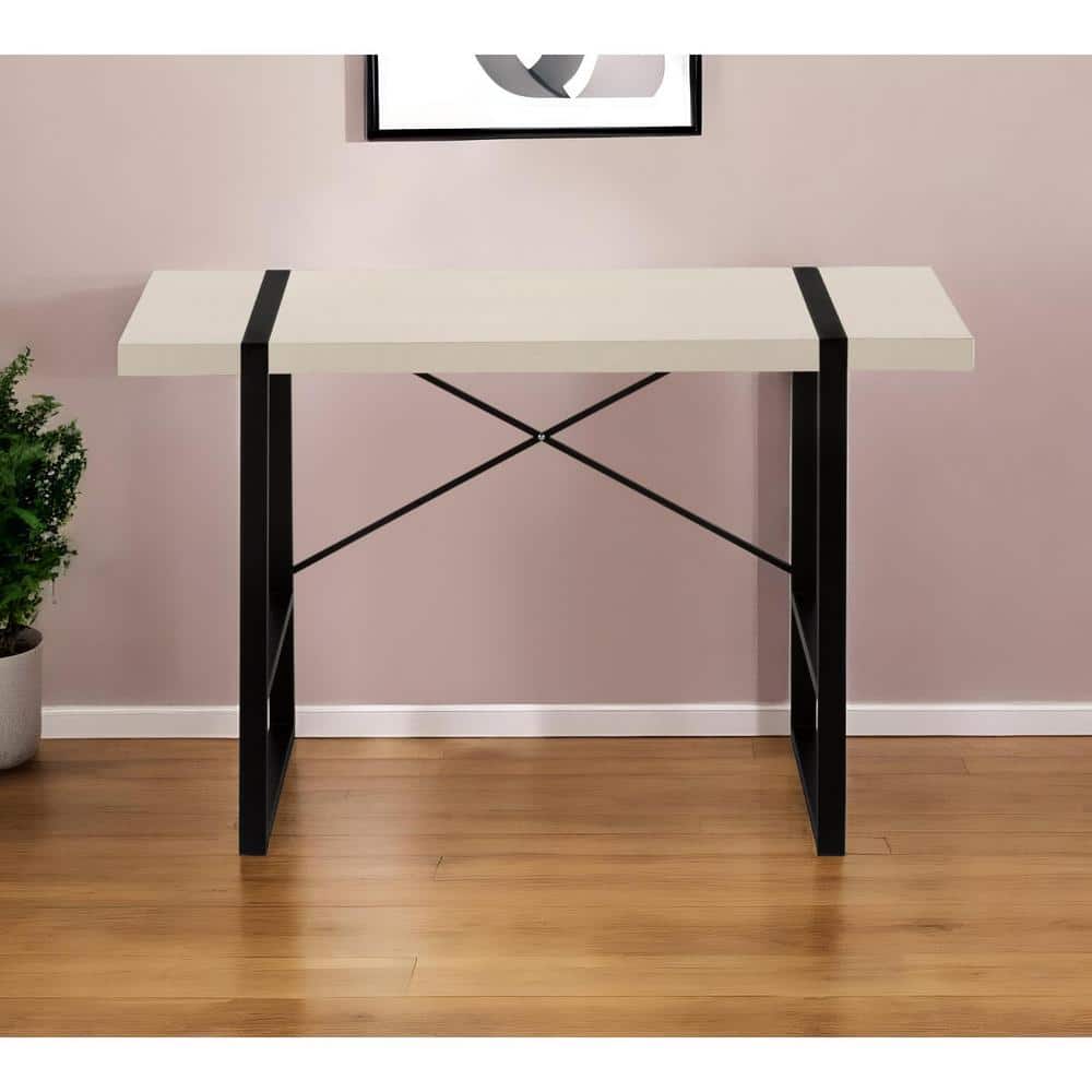 49 in. Rectangular Taupe Metal 0-Drawer Computer Desks
