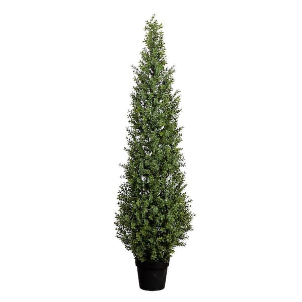 Nearly Natural 5 ft. UV Resistant Artificial Boxwood Topiary Tree (Indoor/Outdoor)