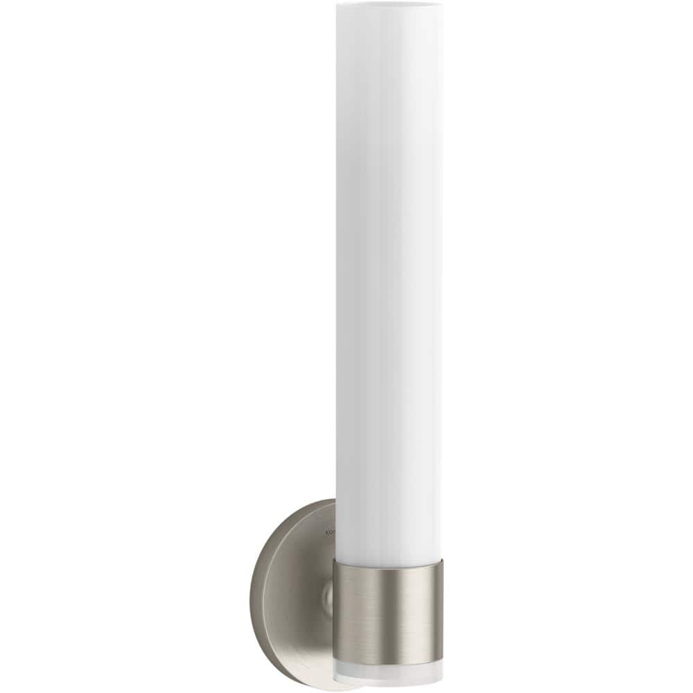 Purist 17" Brushed Nickel Frosted Glass Bathroom Wall Sconce