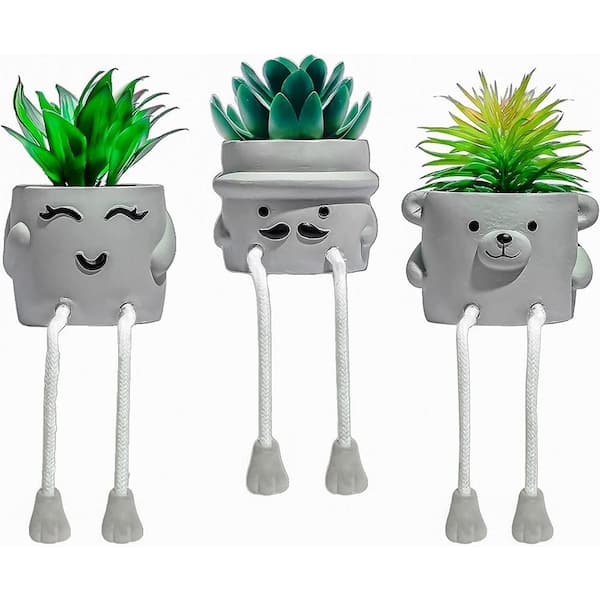 Cubilan 5.5 in. H Green Artificial succulents in pots