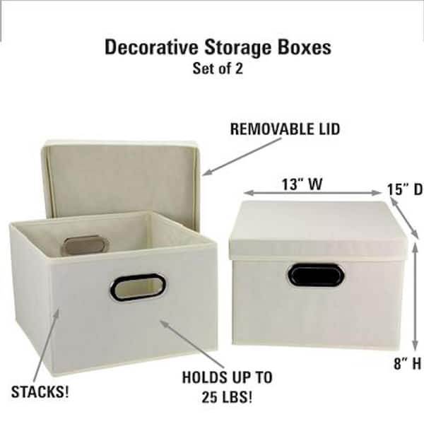 New - Household Essentials 2pc 12 x 13 Fabric Storage Bin Set Navy