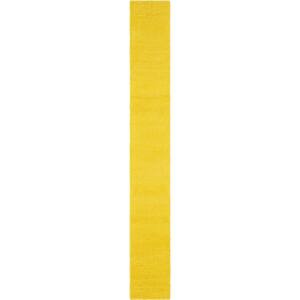 Unique Loom Solid Shag Tuscan Sun Yellow 16 ft. Runner Rug 3140799 ...