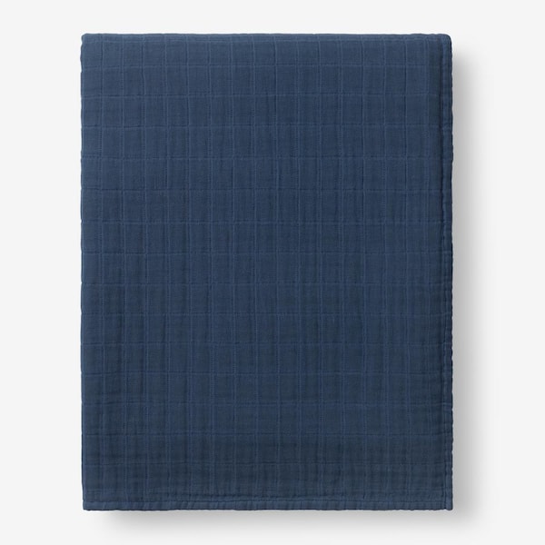 The Company Store Gossamer Shoreline Solid Cotton King Woven Blanket