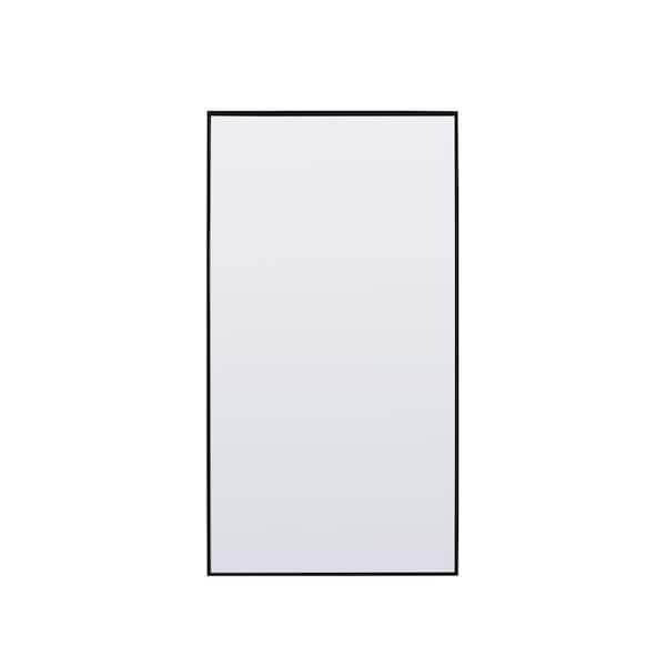 Unbranded Simply Living 36 in. W x 72 in. H Rectangle Metal Framed Black Full Length Mirror