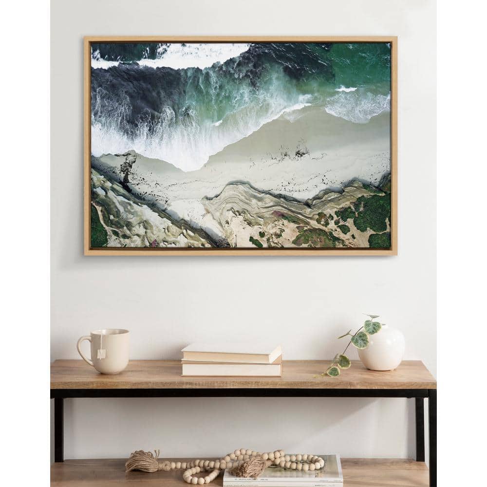 Natural Coastal Beach Canvas Wall Art with Polystyrene Frame