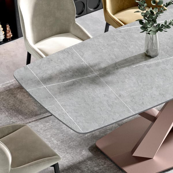 Magic Home 70.87 in. Gray Sintered Stone Tabletop Kitchen Dining