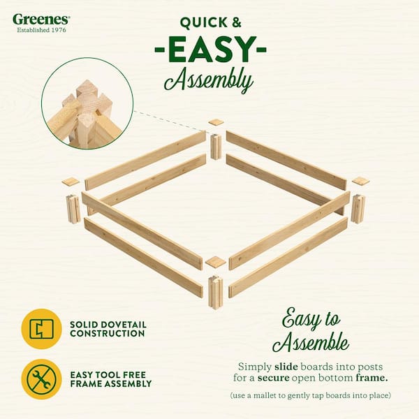 Greenes Fence 4 ft. x 4 ft. x 7 in. Original Cedar Raised Garden