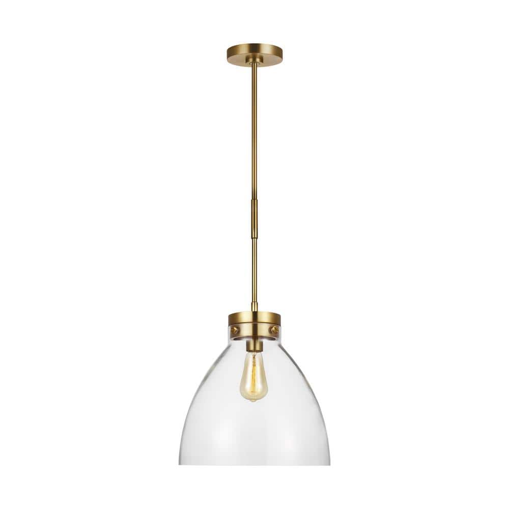 Garrett 1-Light Burnished Brass Pendant with Clear Glass Shade price history on PriceWatchPro