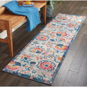 Passion Ivory 2 ft. x 8 ft. Floral Transitional Kitchen Runner Area Rug